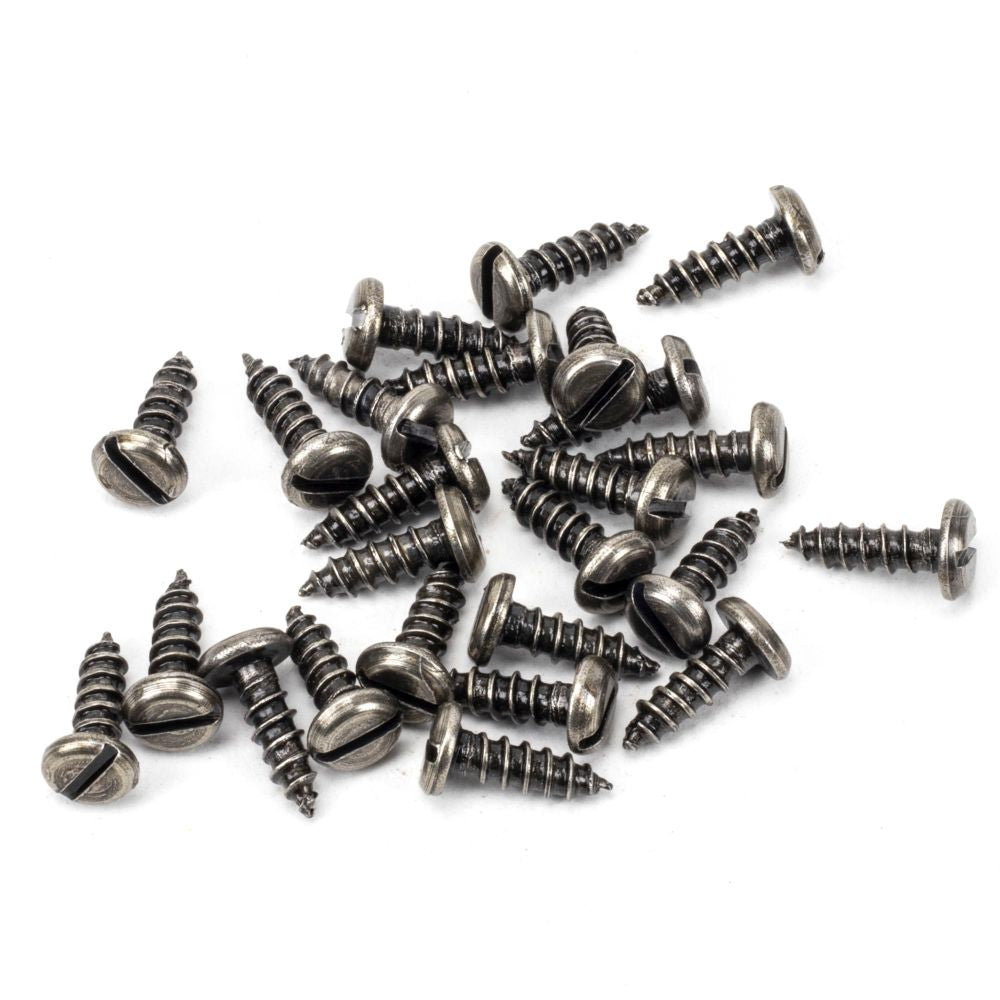 This is an image showing From The Anvil - Pewter 8x?" Round Head Screws (25) available from trade door handles, quick delivery and discounted prices