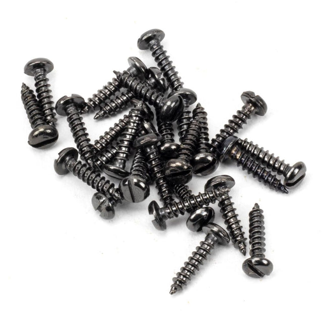 This is an image showing From The Anvil - Dark Stainless Steel 4x?" Round Head Screws (25) available from trade door handles, quick delivery and discounted prices