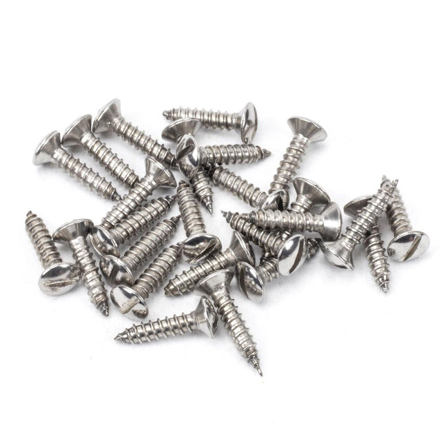 This is an image showing From The Anvil - Stainless Steel 8x?" Countersunk Raised Head Screws (25) available from trade door handles, quick delivery and discounted prices