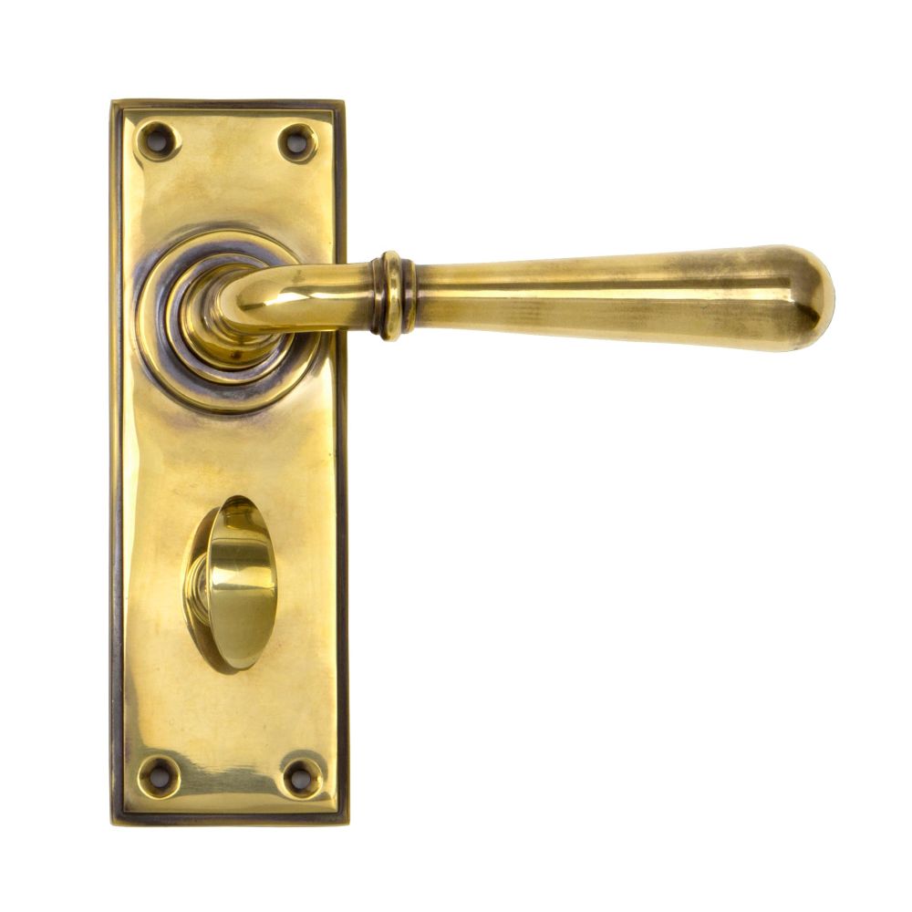 This is an image showing From The Anvil - Aged Brass Newbury Lever Bathroom Set available from trade door handles, quick delivery and discounted prices