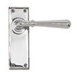 This is an image showing From The Anvil - Polished Chrome Newbury Lever Latch Set available from trade door handles, quick delivery and discounted prices