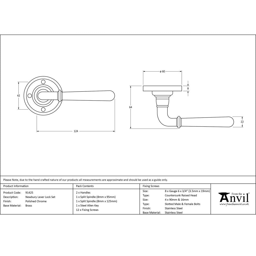 This is an image showing From The Anvil - Polished Chrome Newbury Lever on Rose Set available from trade door handles, quick delivery and discounted prices