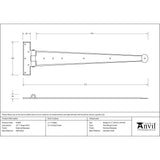 This is an image showing From The Anvil - External Beeswax 22" Penny End T Hinge (pair) available from trade door handles, quick delivery and discounted prices