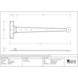 This is an image showing From The Anvil - External Beeswax 18" Penny End T Hinge (pair) available from trade door handles, quick delivery and discounted prices