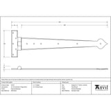 This is an image showing From The Anvil - External Beeswax 22" Arrow Head T Hinge (pair) available from trade door handles, quick delivery and discounted prices