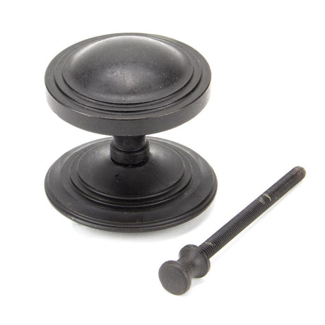 This is an image showing From The Anvil - External Beeswax Art Deco Centre Door Knob available from trade door handles, quick delivery and discounted prices