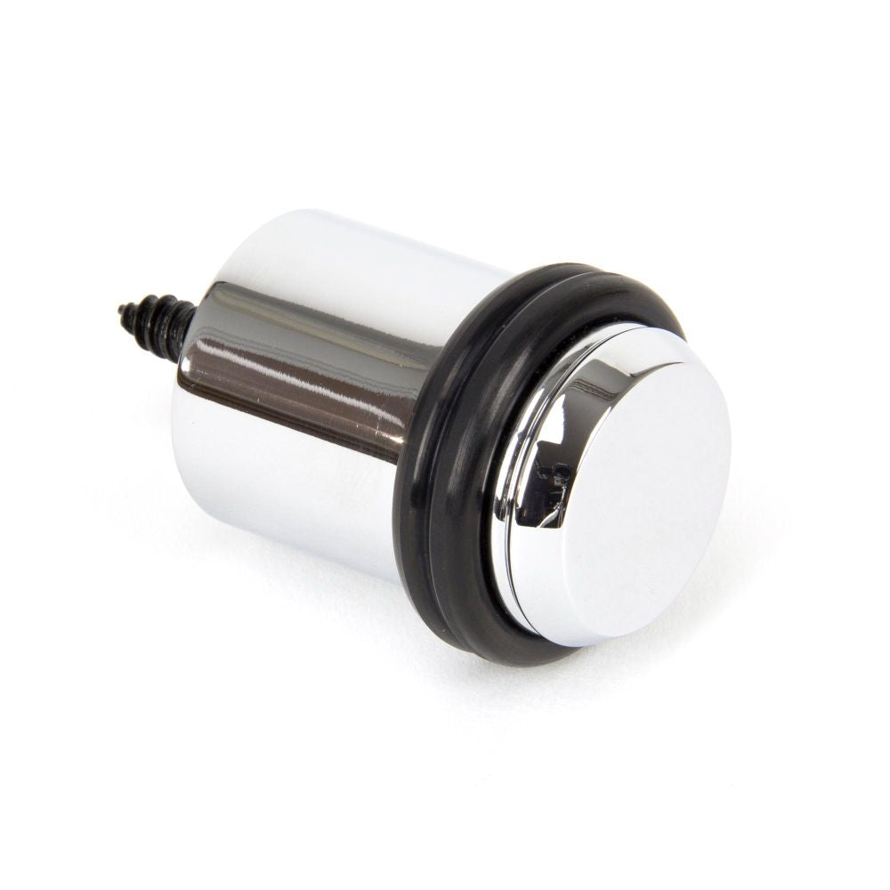 This is an image showing From The Anvil - Polished Chrome Floor Mounted Door Stop available from trade door handles, quick delivery and discounted prices