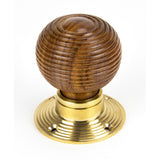 This is an image showing From The Anvil - Rosewood and PB Cottage Mortice/Rim Knob Set - Small available from trade door handles, quick delivery and discounted prices