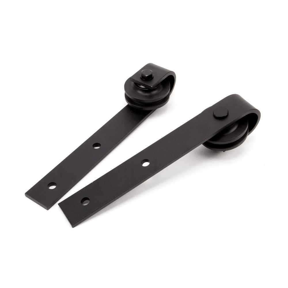 This is an image showing From The Anvil - 100kg Black Sliding Door Hardware Kit (3m Track) available from trade door handles, quick delivery and discounted prices