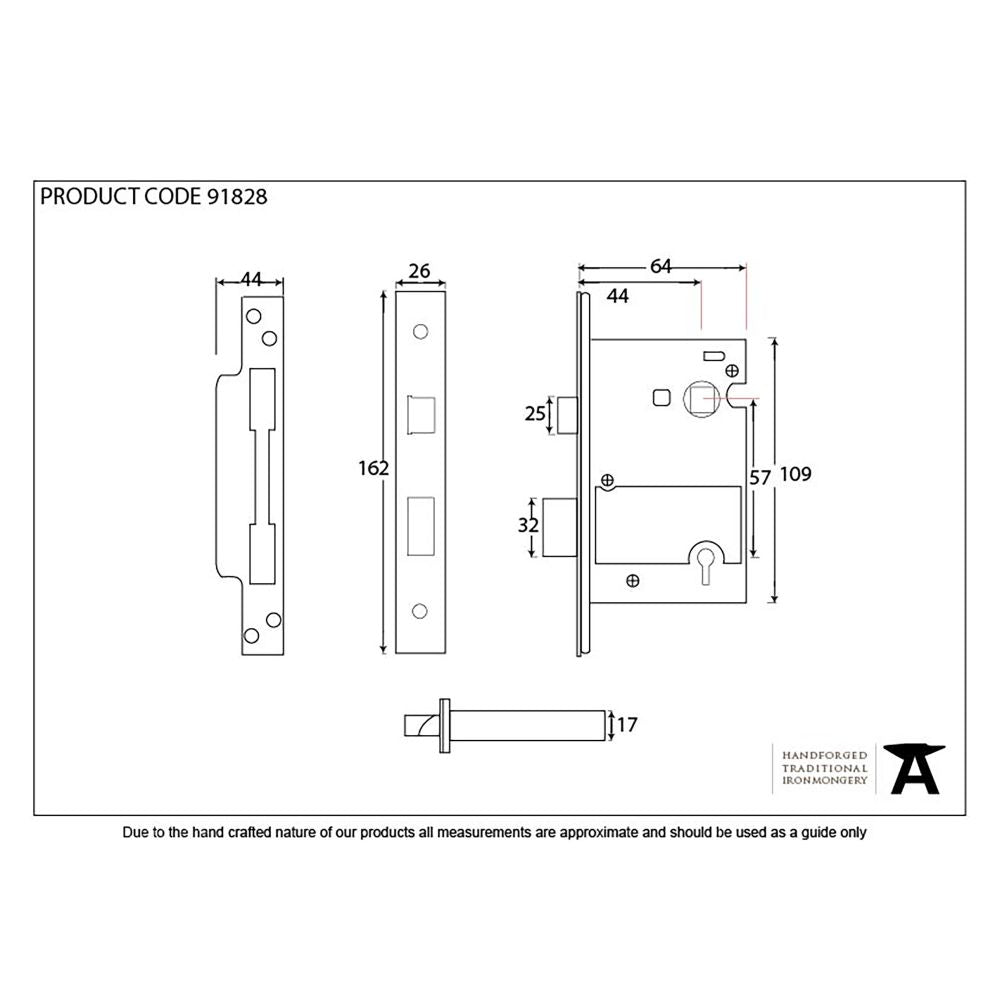 This is an image showing From The Anvil - PVD 2?" BS Heavy Duty Sash Lock KA available from trade door handles, quick delivery and discounted prices