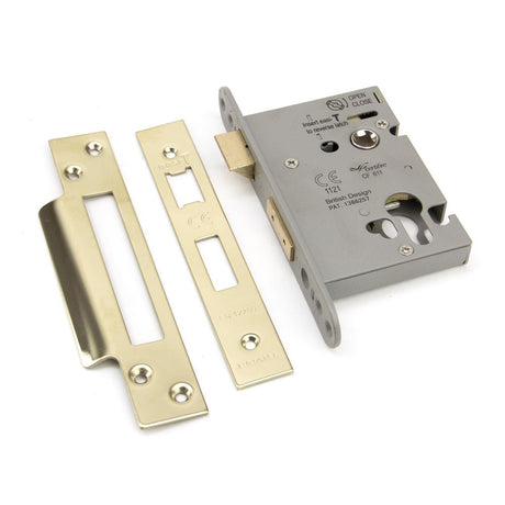 This is an image showing From The Anvil - PVD 3" Euro Profile Sash Lock available from trade door handles, quick delivery and discounted prices