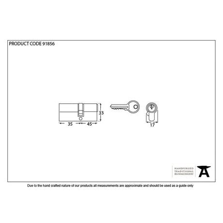 This is an image showing From The Anvil - Lacquered Brass 35/45 Euro Cylinder available from trade door handles, quick delivery and discounted prices