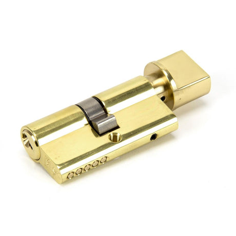 This is an image showing From The Anvil - Lacquered Brass 30/30 Euro Cylinder/Thumbturn available from trade door handles, quick delivery and discounted prices