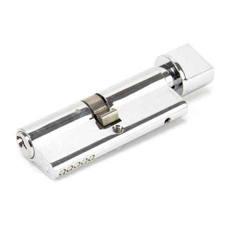 This is an image showing From The Anvil - Polished Chrome 40/40 Euro Cylinder/Thumbturn available from trade door handles, quick delivery and discounted prices