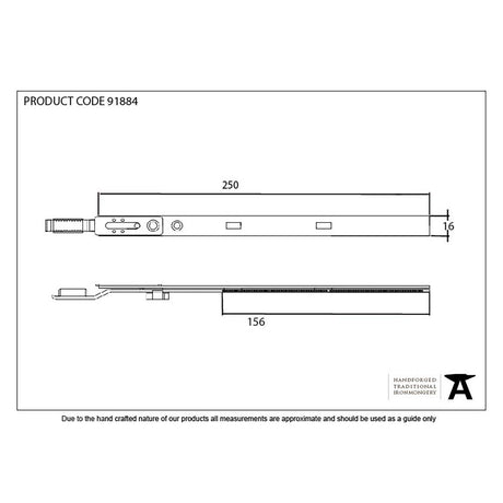 This is an image showing From The Anvil - BZP 250mm Extension Piece for Espag Door Locks available from trade door handles, quick delivery and discounted prices