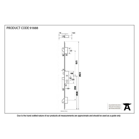 This is an image showing From The Anvil - SS 35mm Backset Hook 3 Point Door Lock available from trade door handles, quick delivery and discounted prices