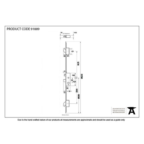 This is an image showing From The Anvil - SS 45mm Backset Hook 3 Point Door Lock available from trade door handles, quick delivery and discounted prices