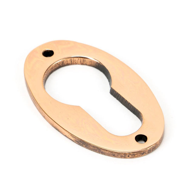 This is an image showing From The Anvil - Polished Bronze Oval Euro Escutcheon available from trade door handles, quick delivery and discounted prices