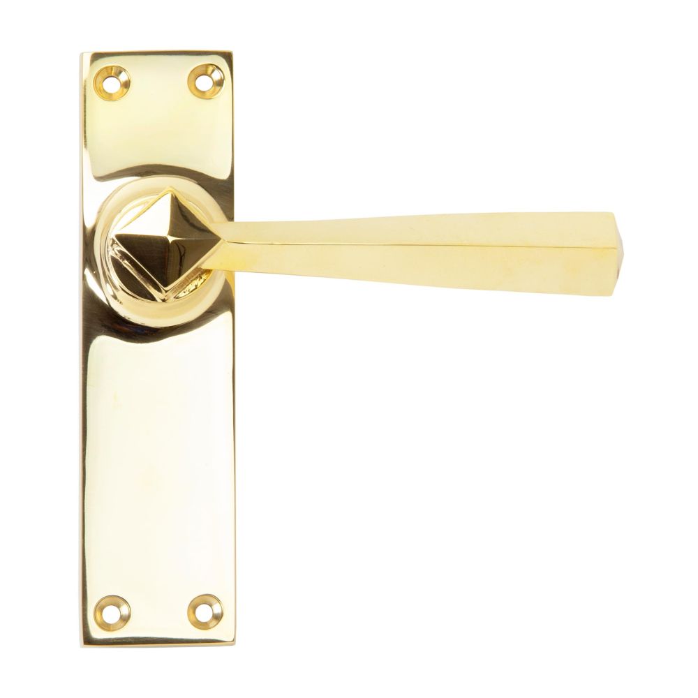 High quality image of From The Anvil - Polished Brass Straight Lever Latch Set | Sku. 91968 | Trade Door Handles, Kendal.
