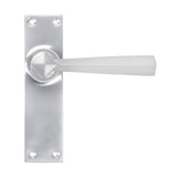 This is an image showing From The Anvil - Satin Chrome Straight Lever Latch Set available from trade door handles, quick delivery and discounted prices