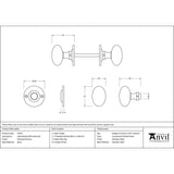 This is an image showing From The Anvil - Polished Chrome Oval Mortice/Rim Knob Set available from trade door handles, quick delivery and discounted prices