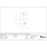 High quality image of From The Anvil - Polished Bronze Numeral 5 | Sku. 92025 | Trade Door Handles, Kendal.