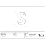 High quality image of From The Anvil - Aged Bronze Letter S | Sku. 92030s | Trade Door Handles, Kendal.