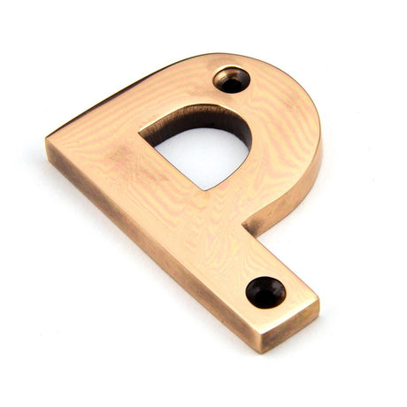 This is an image showing From The Anvil - Polished Bronze Letter P available from trade door handles, quick delivery and discounted prices