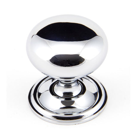 This is an image showing From The Anvil - Polished Chrome Mushroom Cabinet Knob 38mm available from trade door handles, quick delivery and discounted prices