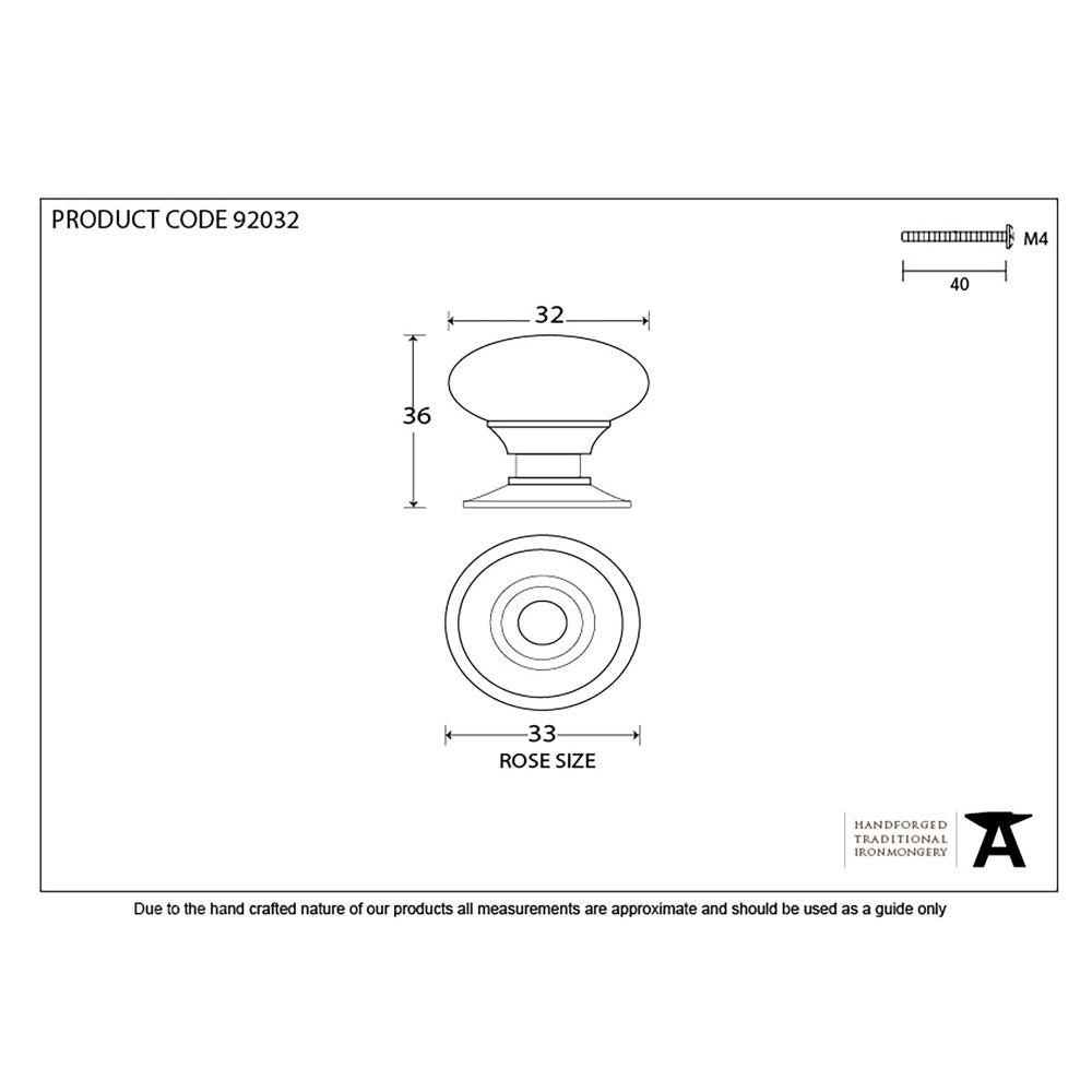 This is an image showing From The Anvil - Polished Chrome Mushroom Cabinet Knob 32mm available from trade door handles, quick delivery and discounted prices