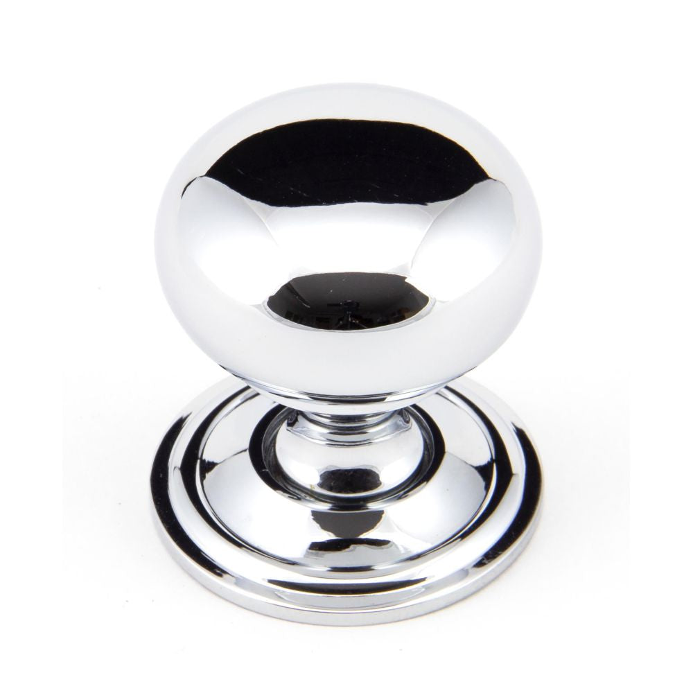 This is an image showing From The Anvil - Polished Chrome Mushroom Cabinet Knob 32mm available from trade door handles, quick delivery and discounted prices