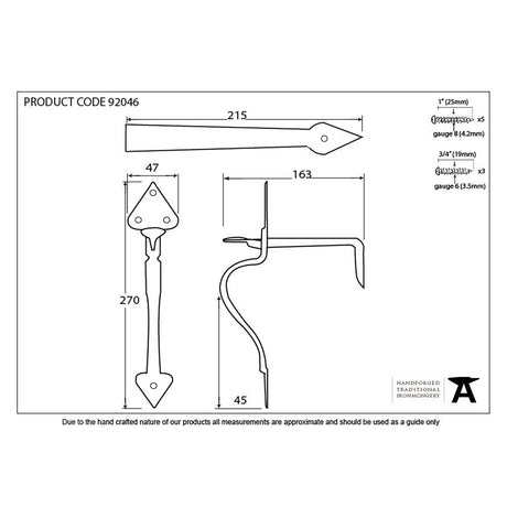 This is an image showing From The Anvil - Black Tuscan Thumblatch available from trade door handles, quick delivery and discounted prices