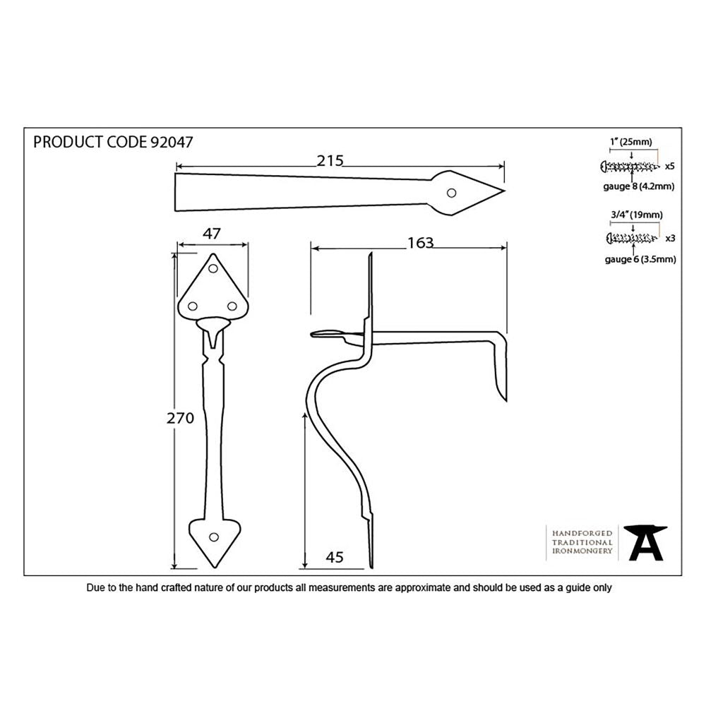 This is an image showing From The Anvil - External Beeswax Tuscan Thumblatch available from trade door handles, quick delivery and discounted prices