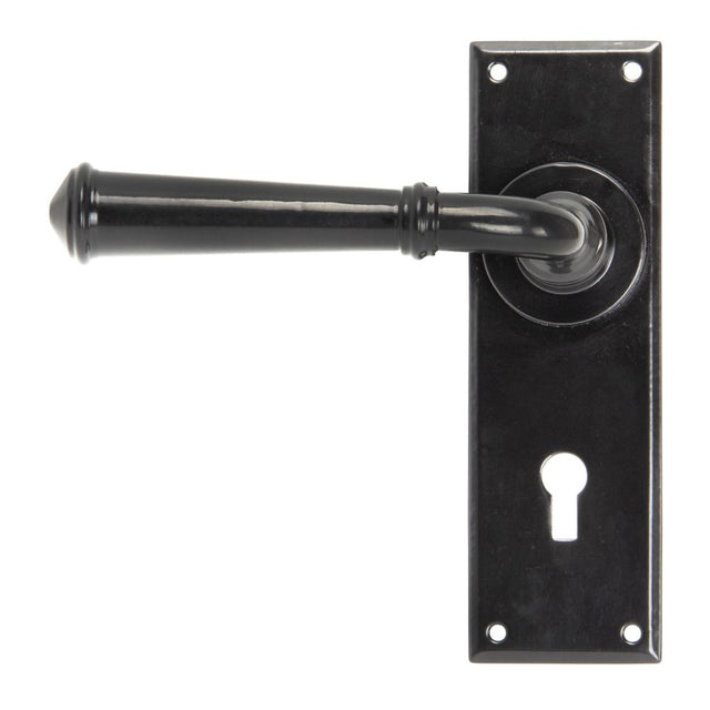 This is an image showing From The Anvil - Black Regency Lever Lock Set available from trade door handles, quick delivery and discounted prices