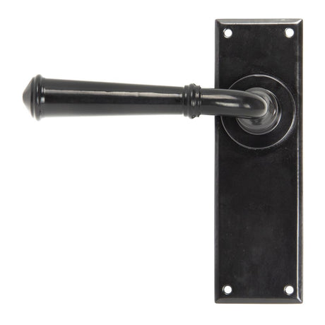 This is an image showing From The Anvil - Black Regency Lever Latch Set available from trade door handles, quick delivery and discounted prices