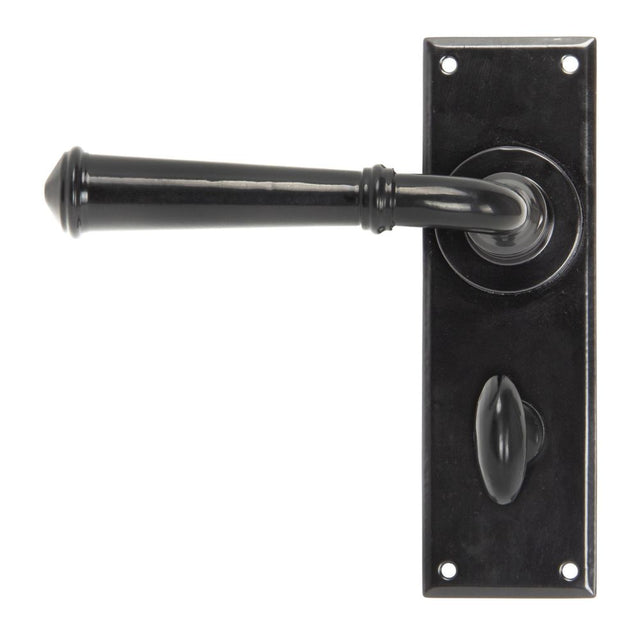 This is an image showing From The Anvil - Black Regency Lever Bathroom Set available from trade door handles, quick delivery and discounted prices