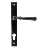 This is an image showing From The Anvil - Black Regency Slimline Lever Espag. Lock Set available from trade door handles, quick delivery and discounted prices