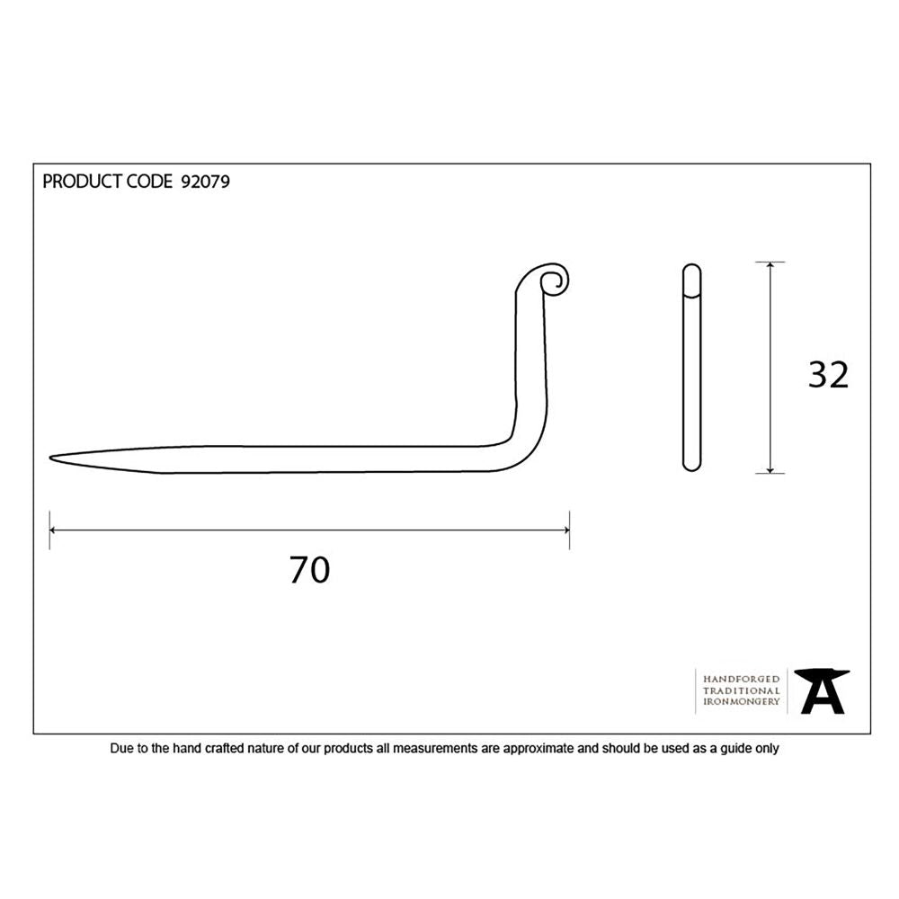 This is an image showing From The Anvil - Black L Hook - Small available from trade door handles, quick delivery and discounted prices