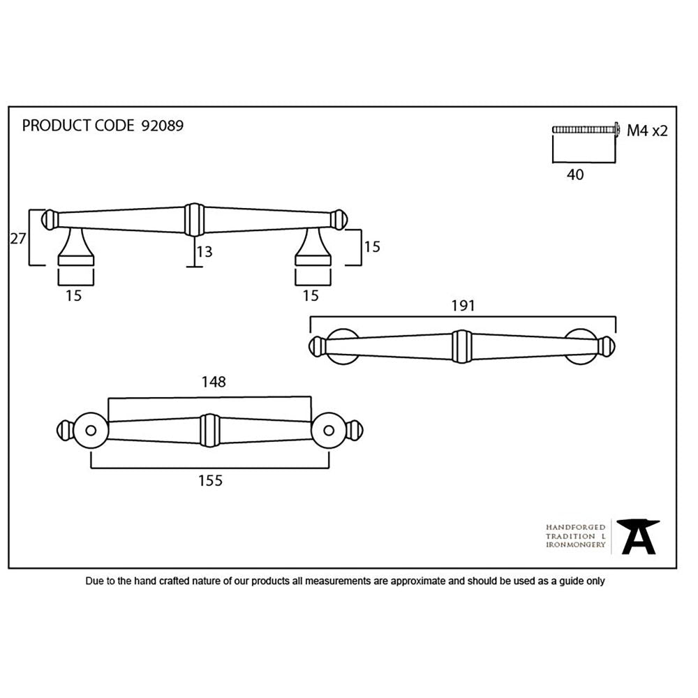 This is an image showing From The Anvil - Polished Nickel Regency Pull Handle - Medium available from trade door handles, quick delivery and discounted prices