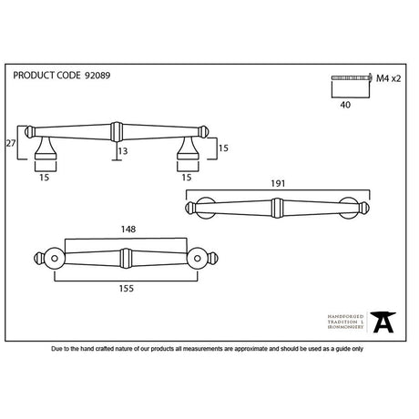 This is an image showing From The Anvil - Polished Nickel Regency Pull Handle - Medium available from trade door handles, quick delivery and discounted prices