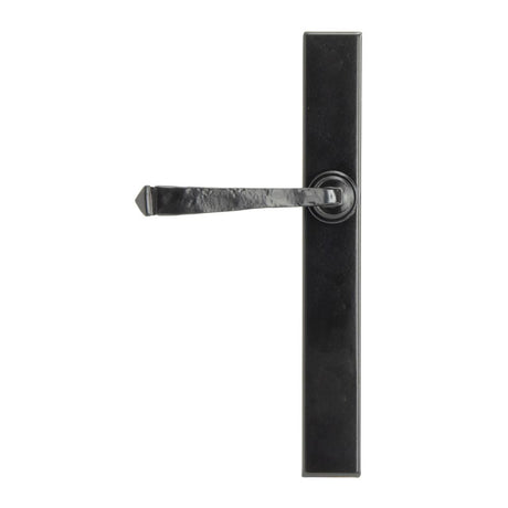 This is an image showing From The Anvil - Black Avon Slimline Lever Latch Set available from trade door handles, quick delivery and discounted prices