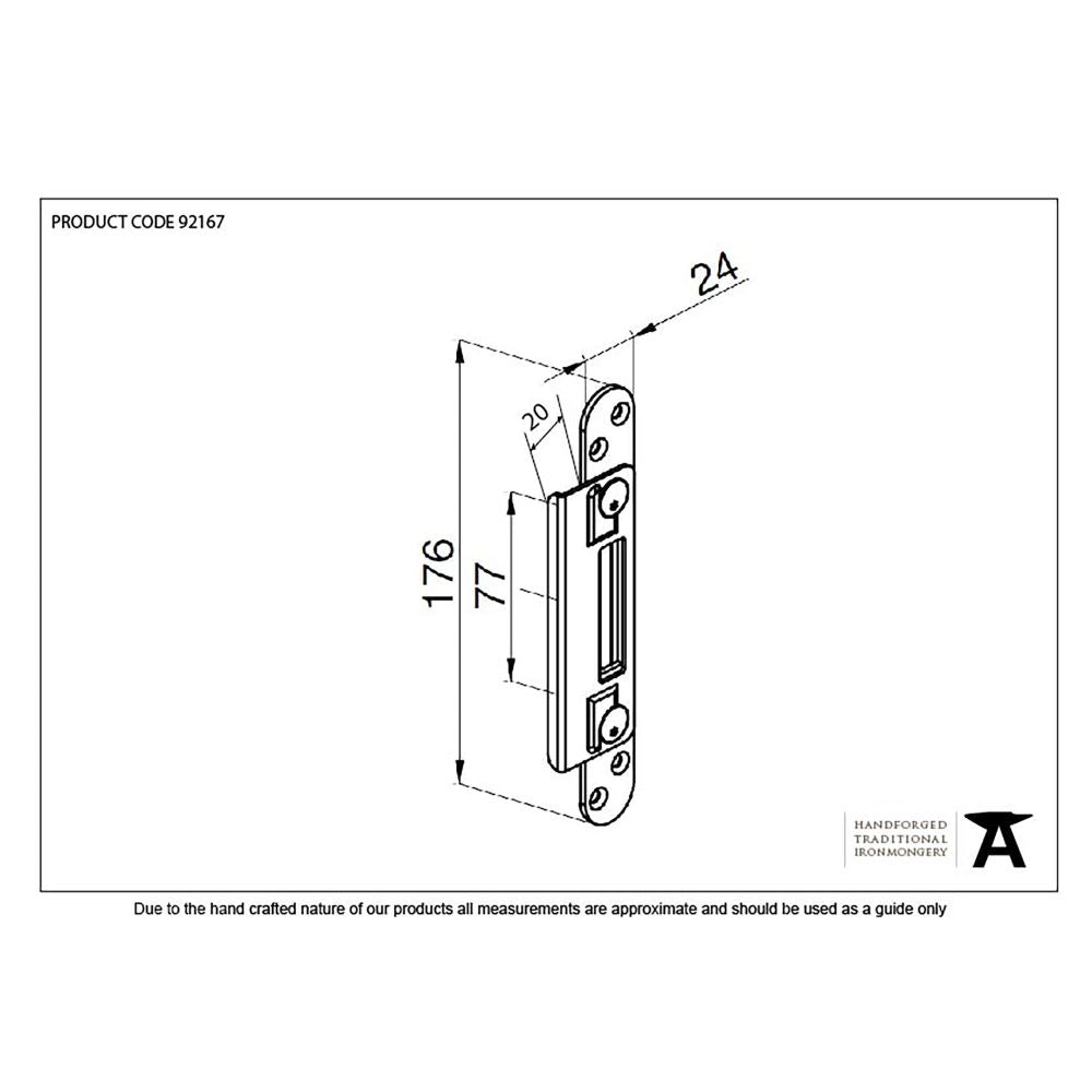 This is an image showing From The Anvil - BZP Winkhaus Heritage Hook Strike Keep 56mm Door available from trade door handles, quick delivery and discounted prices