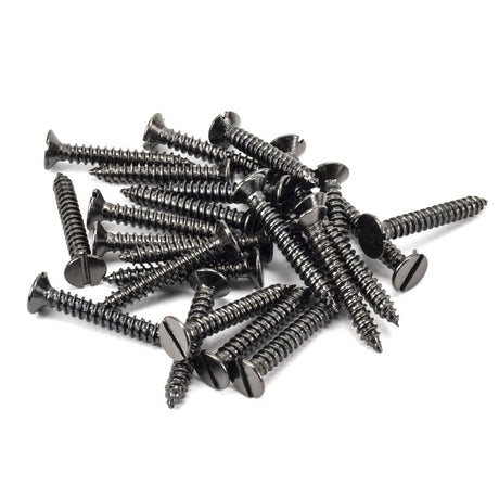 This is an image showing From The Anvil - Dark Stainless Steel 8x1?" Countersunk Screws (25) available from trade door handles, quick delivery and discounted prices