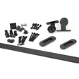 This is an image showing From The Anvil - 100kg Black (Top Mount) Sliding Door Hardware Kit (2m Track) available from trade door handles, quick delivery and discounted prices