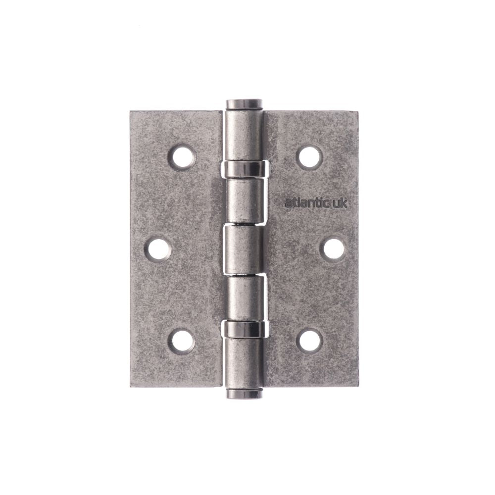 This is an image of Atlantic Ball Bearing Hinges 3" x 2.5" x 2.5mm - Distressed Silver available to order from Trade Door Handles.