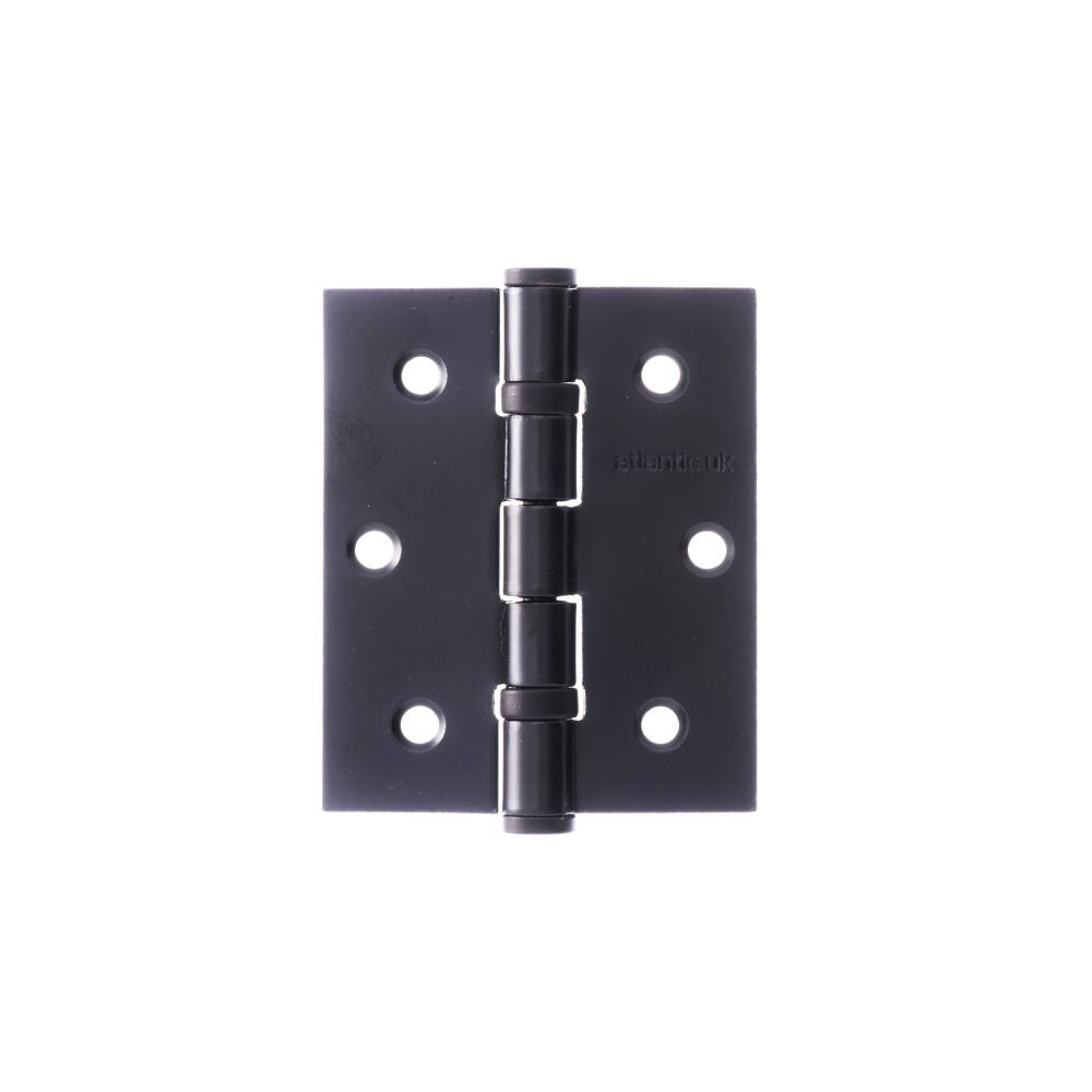 This is an image of Atlantic Ball Bearing Hinges 3" x 2.5" x 2.5mm - Matt Black available to order from Trade Door Handles.