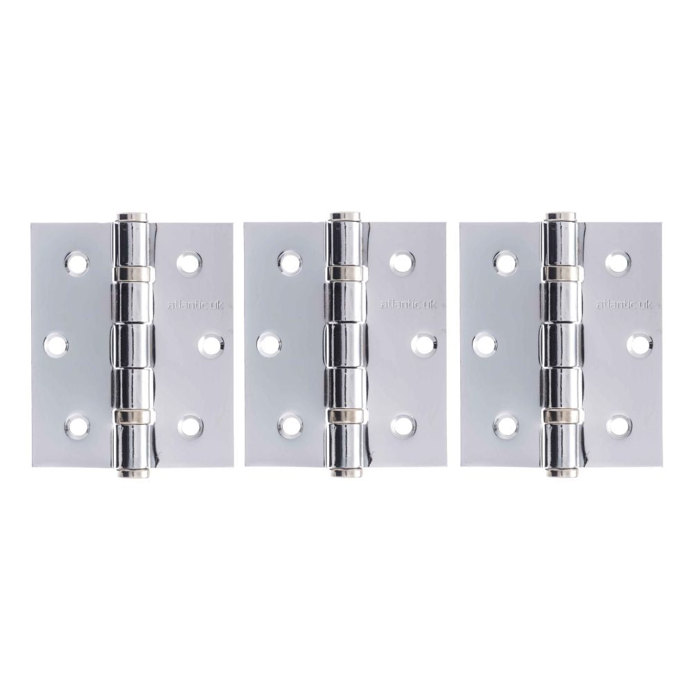 High quality image of Atlantic Ball Bearing Hinges 3" x 2.5" x 2.5mm set of 3 - Polished Chrome | Sku. a2hb32525pc3 | available to order from Trade Door Handles in Kendal.