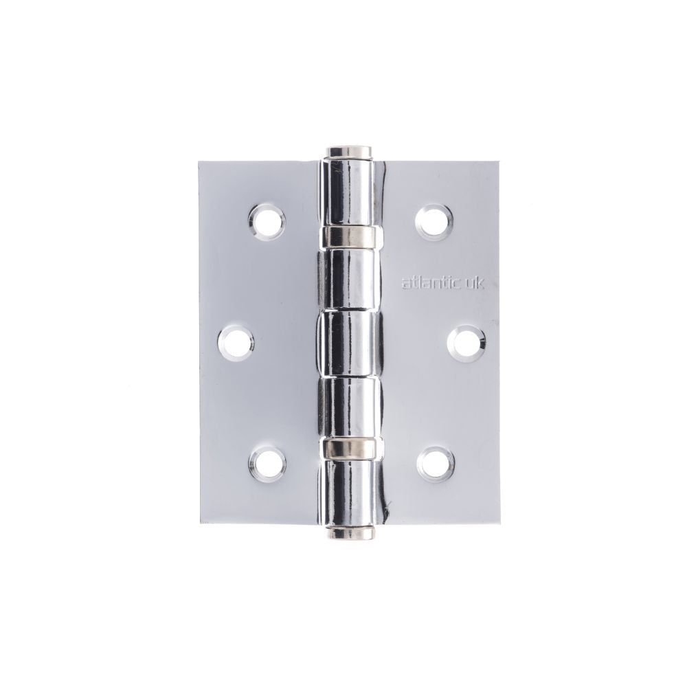 This is an image of Atlantic Ball Bearing Hinges 3" x 2.5" x 2.5mm - Polished Chrome available to order from Trade Door Handles.