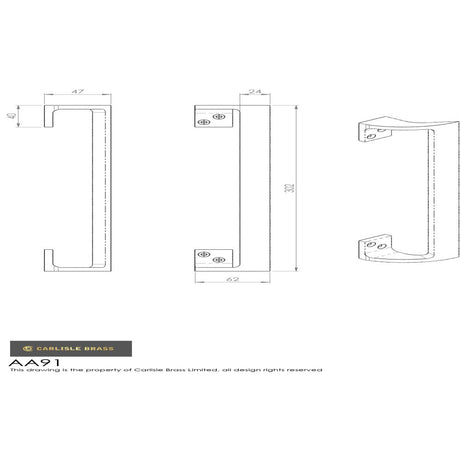 High quality image of Carlisle Brass - Cranked Pull Handle - Polished Brass | Sku. aa91 | Trade Door Handles, Kendal.