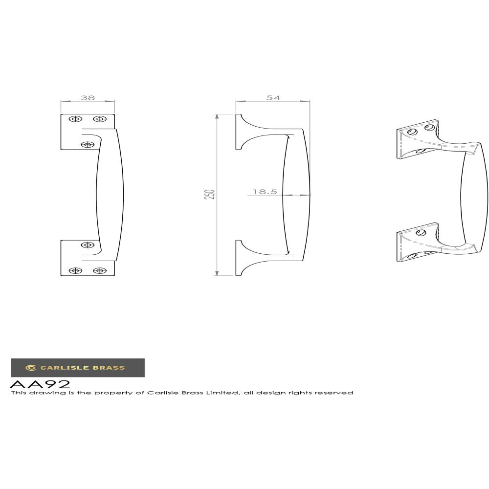 High quality image of Carlisle Brass - Pub Style Pull Handle - Satin Chrome | Sku. aa92sc | Trade Door Handles, Kendal.